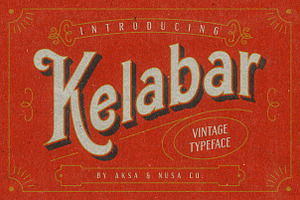 Kelabar - Vintage Typeface 30% Off