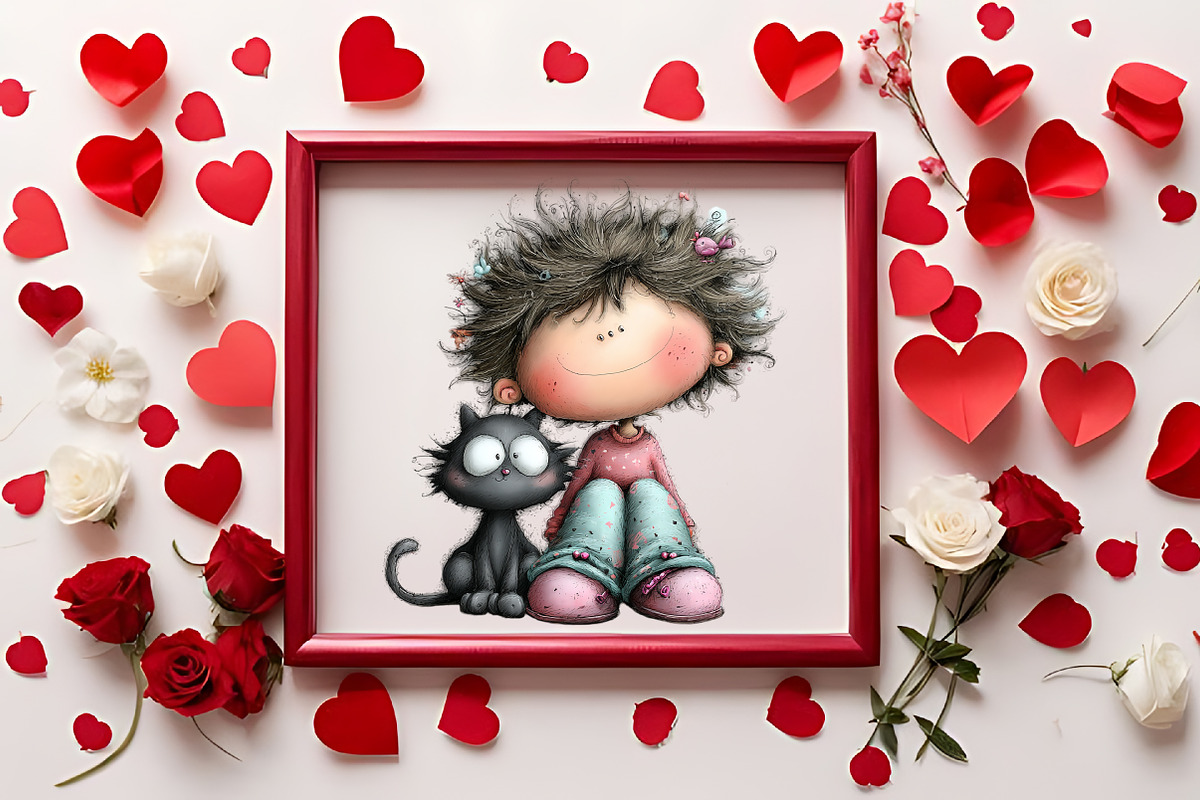 Cute Whimsical People and Pets Bundl, an Illustration by RobertsArt (Photo 2 of 7)