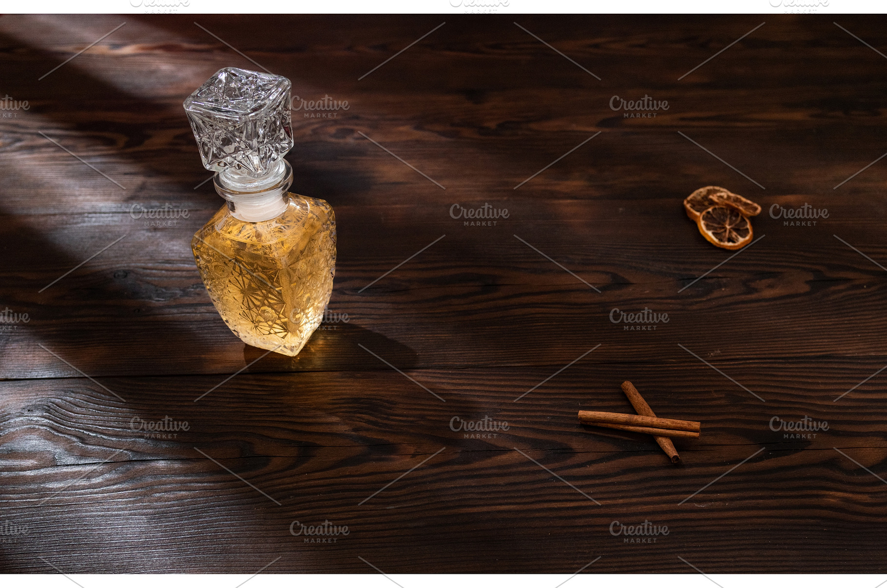 A sleek glass decanter filled with, a Food & Drink Photo by Stockphoto by vzwer