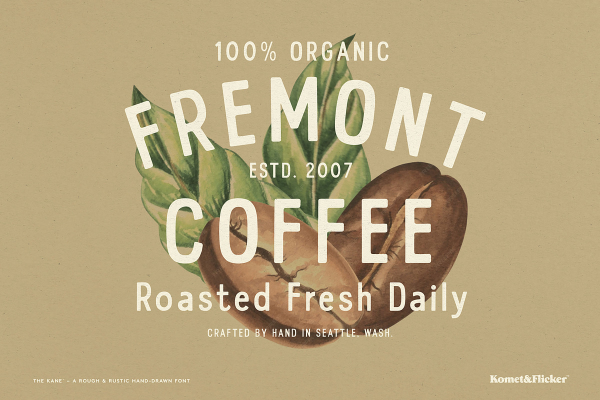The KANE - A Rough & Rustic Font, a Sans Serif Font by Komet & Flicker (Photo 11 of 15)