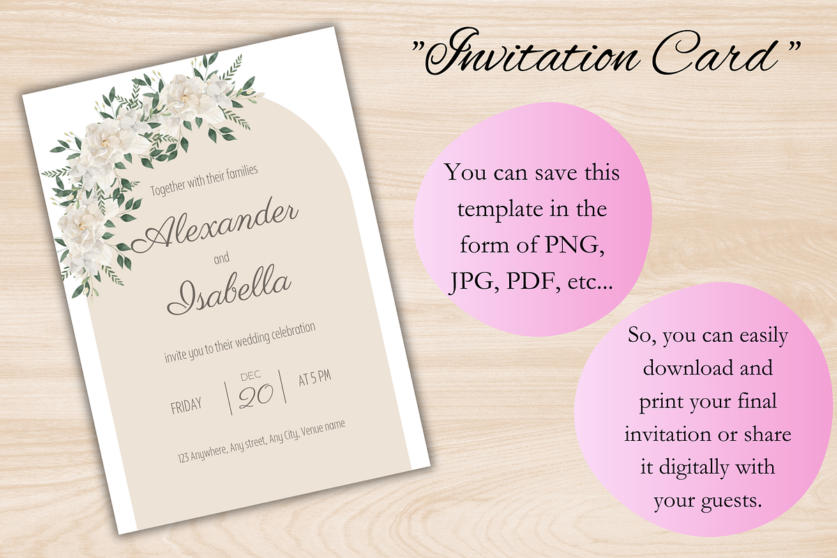 Elegant Wedding Invitation Template, an Invitation Template by Talentex Invitations (Photo 2 of 4)