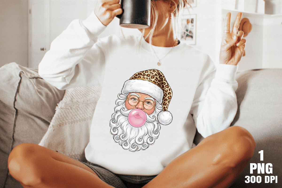 Glitter Leopard Bubblegum Santa Xmas, an Illustration by Daily.Designs (Photo 7 of 10)
