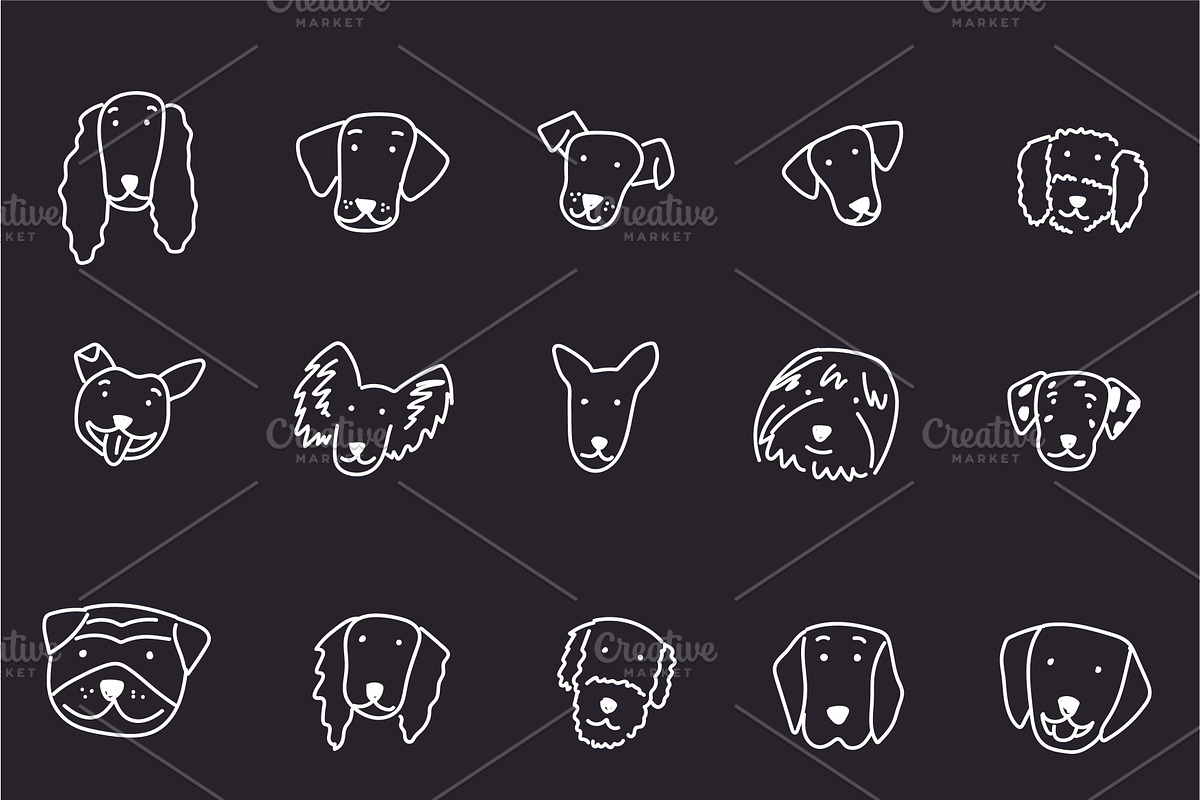 Cute Doodle Dog Faces, an Animal Illustration by Liz Pengilley Studio (Photo 5 of 7)