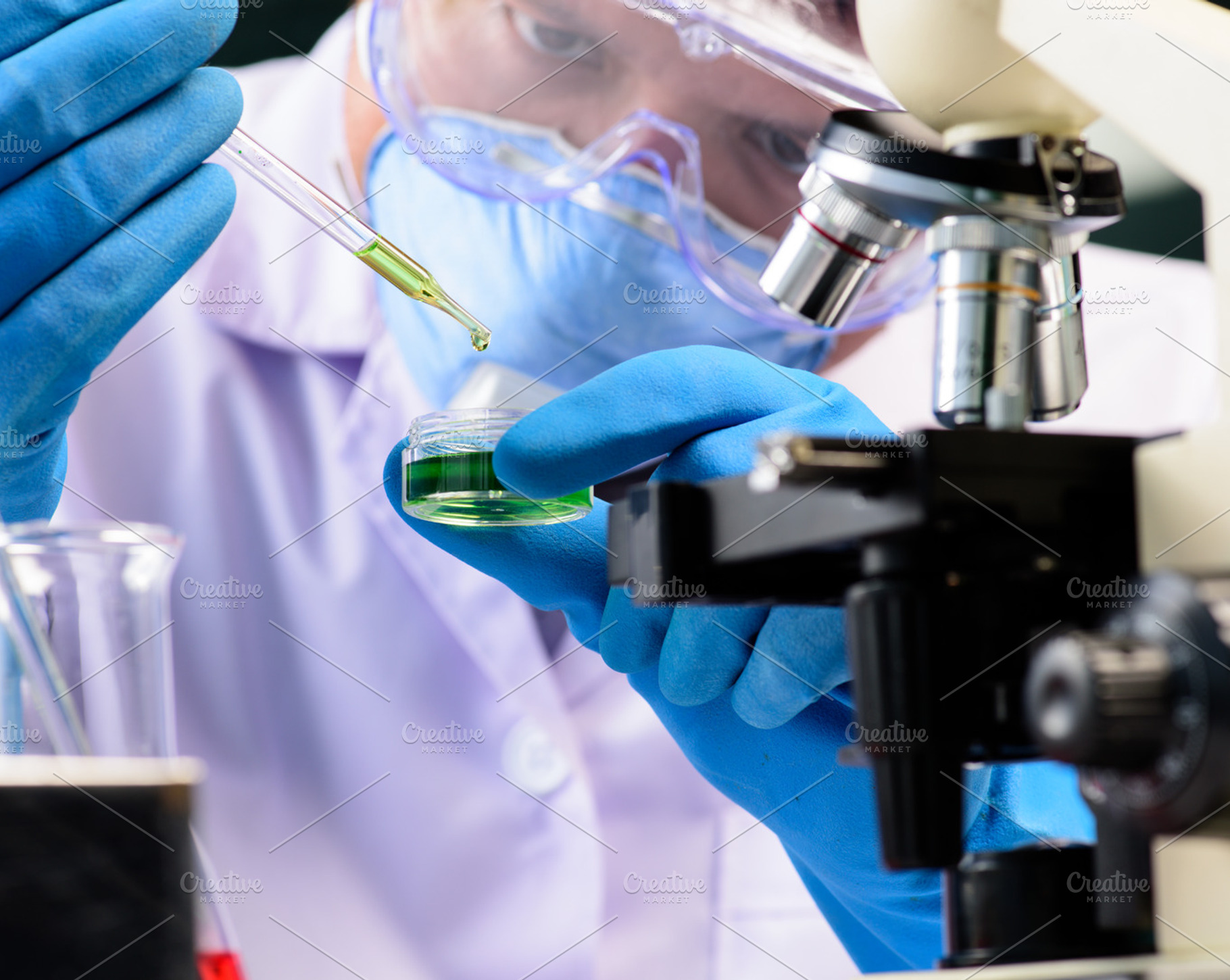 Science background stock photo containing analyzing and beaker, a Technology Photo by Looker_Studio