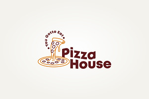 delicious pizza line art icon logo, a Branding & Logo Template by Blazybone