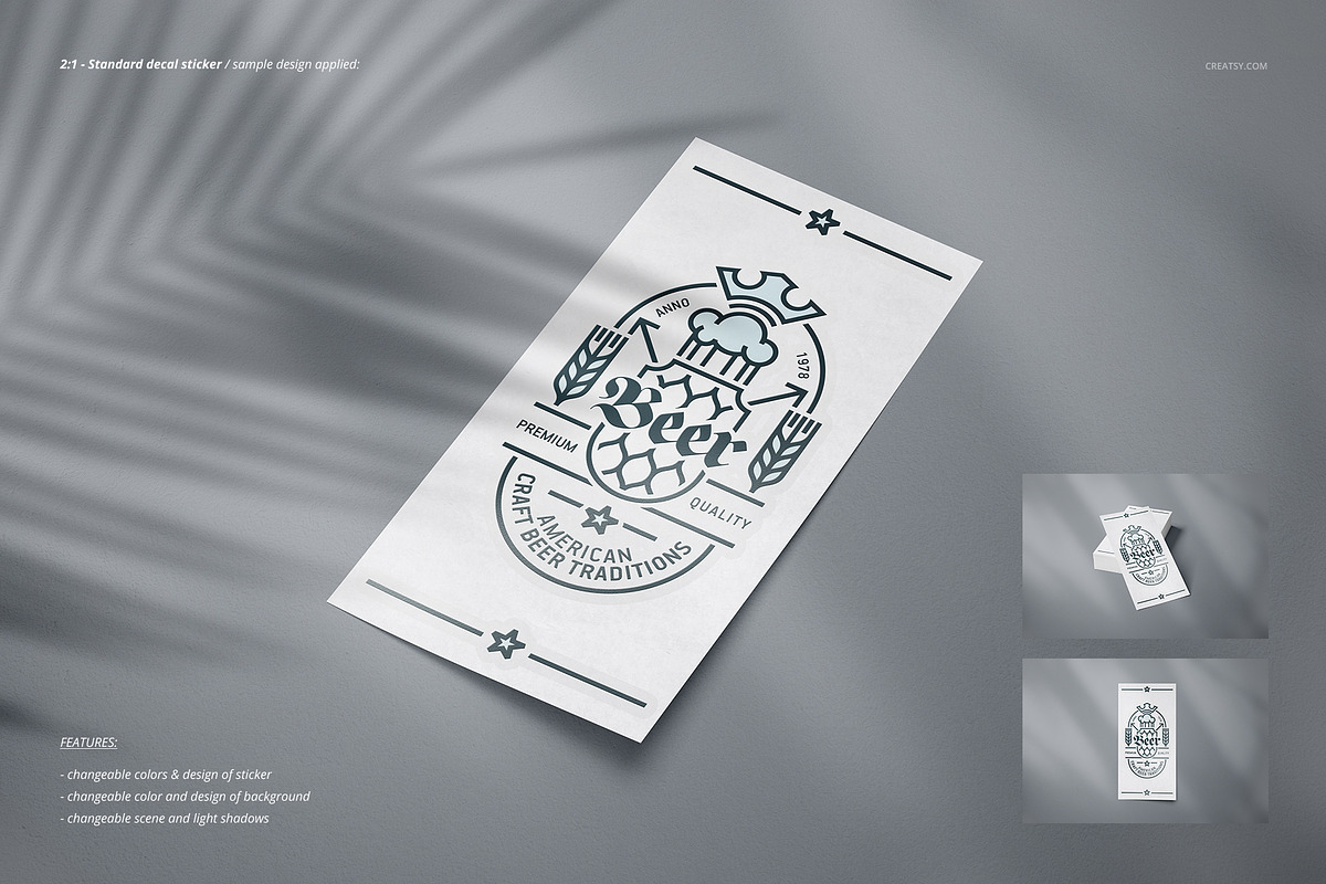 Decals Stickers Mockup Set, a Merchandise Mockup by creatsy5 (Photo 14 of 24)