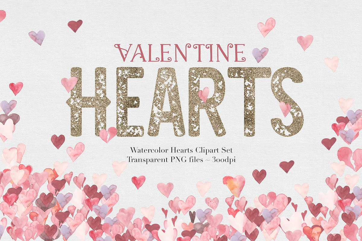 Watercolor Valentine Hearts, an Illustration by The Autumn Rabbit Ltd (Photo 1 of 2)