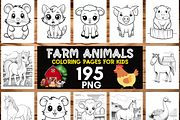 Farm Animals Coloring Pages for Kids, a Brochure Template by LA Design (Thumbnail 1 of 10)