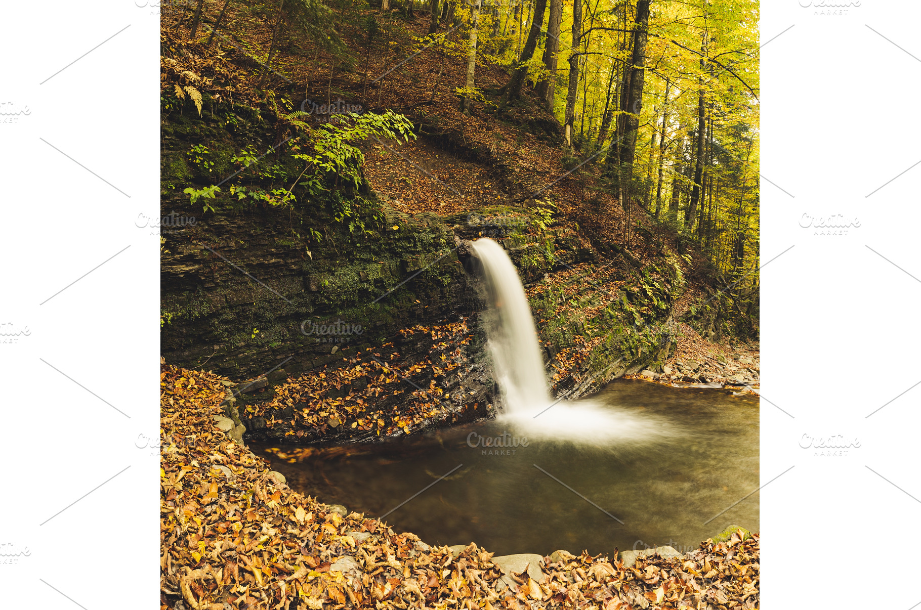 Autumn mountain waterfall, a Nature Photo by Nature and travel