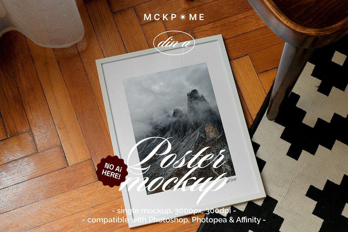 Art frame on a floor interior mockup, a Merchandise Mockup by MCKP*ME (Photo 1 of 3)