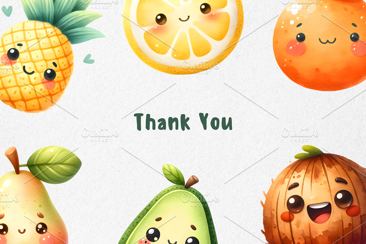 Bundle Kawaii Fruits Clipart PNG, a Food Illustration by jvxvxnism (Photo 21 of 22)