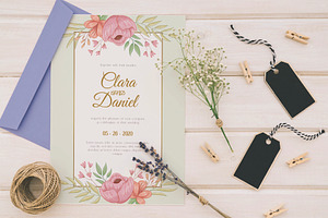 Flowers wedding invitation card, an Invitation Template by Workhu