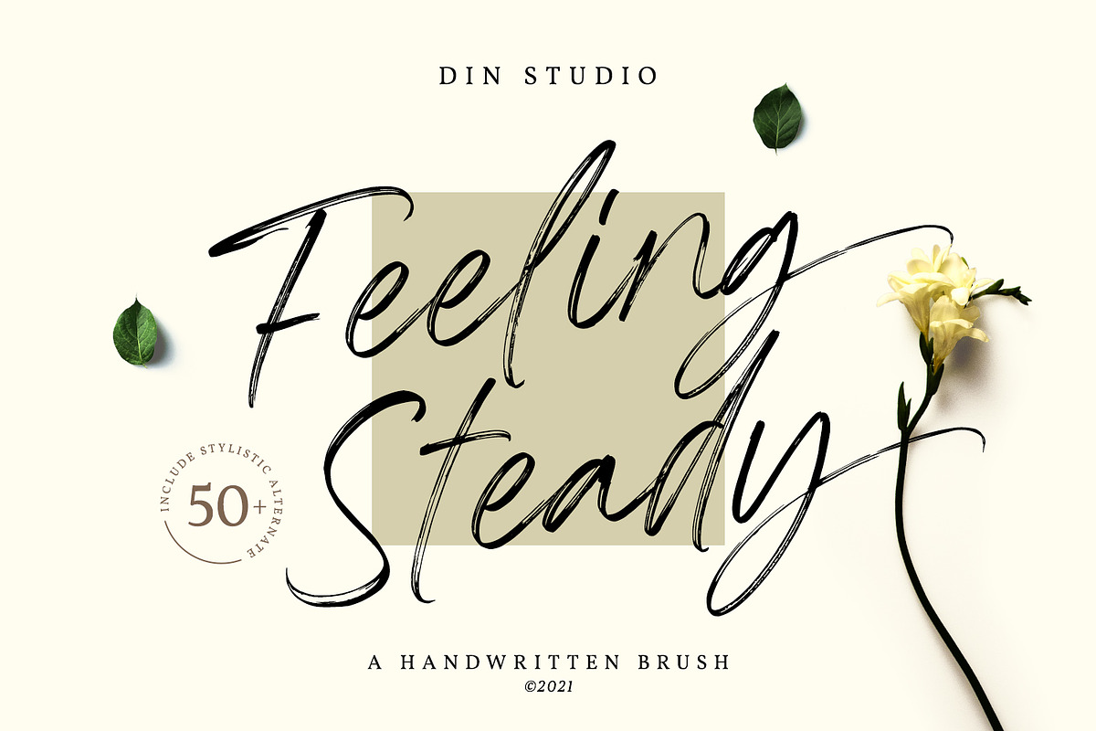 Feeling Steady, a Script Font by din-studio.com (Photo 1 of 10)