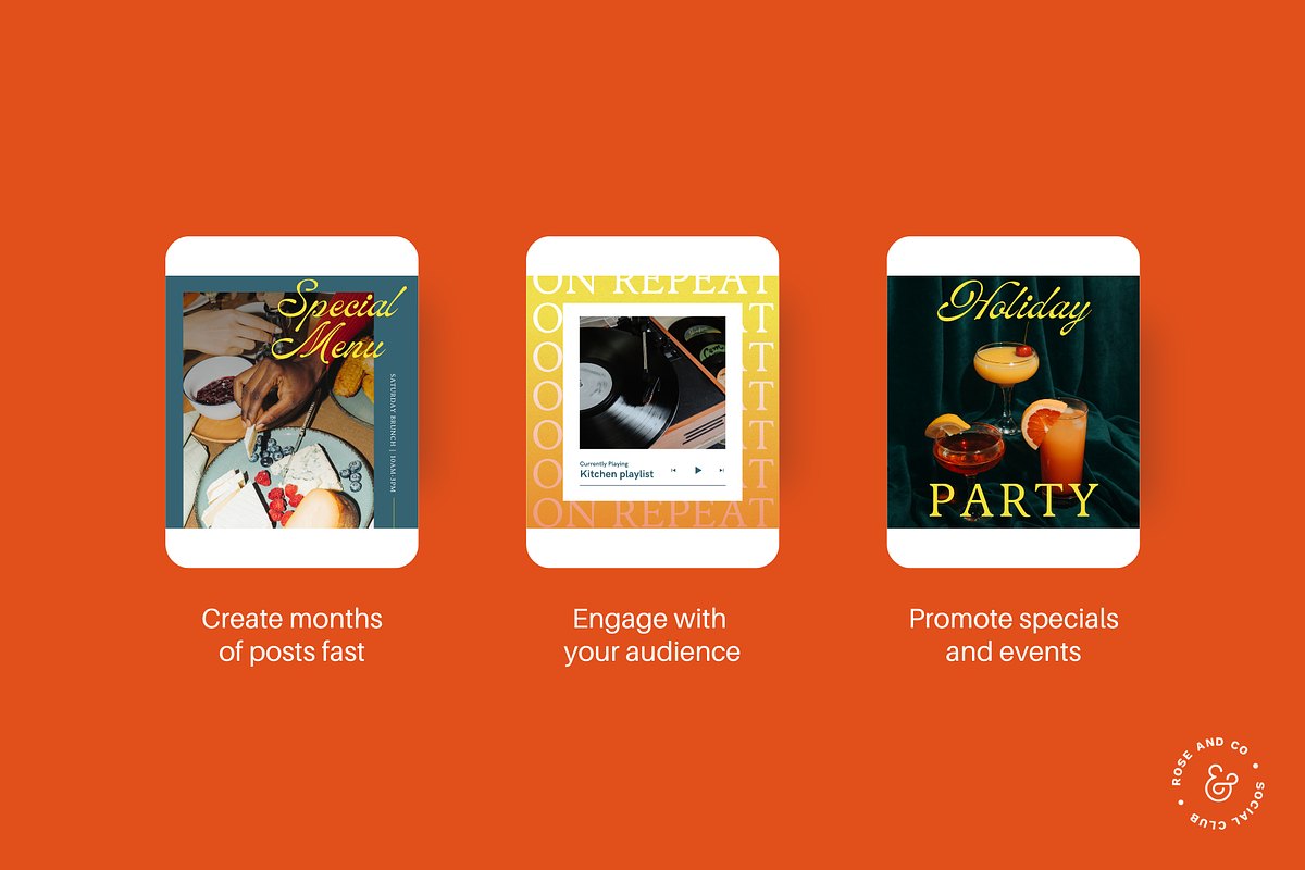 Restaurant Social Media Kit | Canva, a Social Media Template by Rose & Co. (Photo 3 of 7)