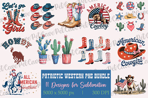 Patriotic Western Sublimation Bundle, a Graphic by Pet Cave