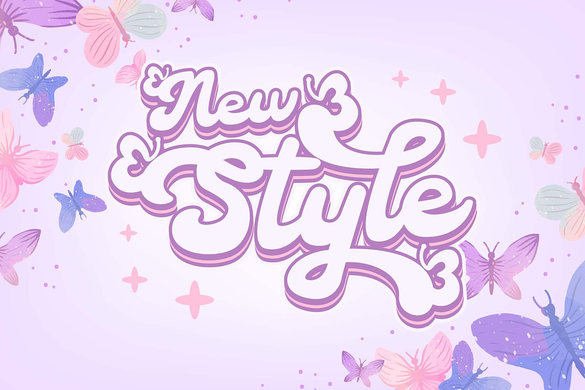 Cute Butterfly - Retro Script Font, a Script Font by Densu Creative (Photo 3 of 9)