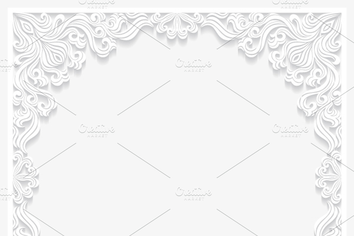 Set of paper floral frames