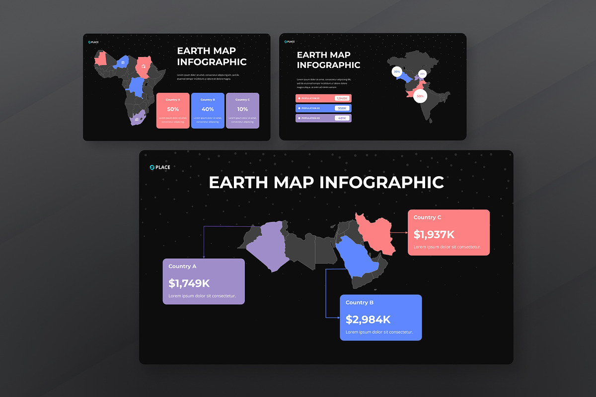 Earth Map Infographic, a Presentation Template by Antstheme (Photo 3 of 3)