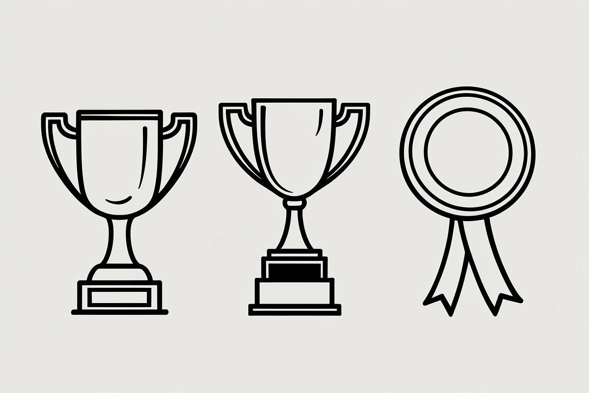 Trophy and Award Medal Icon Bundle, an Illustration by hafijul (Photo 5 of 7)