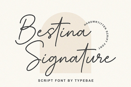 Bestina Signature Script Font, a Script Font by Typebae