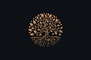 Natural Vector Tree Logo Symbol