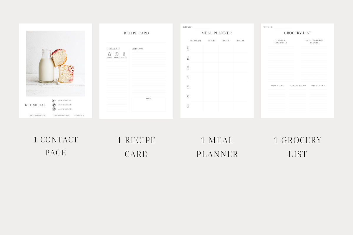 Minimal Cookbook Template CANVA, a Templates & Theme by OrganizationOasisRo (Photo 6 of 10)