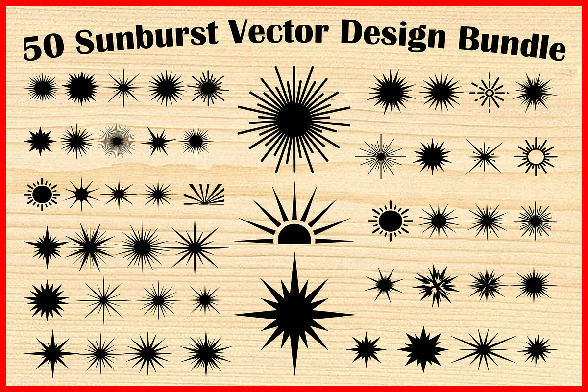 Sunburst Starburst SVG Vector Bundle, an Object Illustration by Creativeshirt (Photo 1 of 4)
