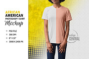 African American T-Shirt Mockup PSD, a Shirt Mockup by HaywireMedia & Mockups (Thumbnail 1 of 3)