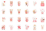Valentine s Day Teddy Clipart, an Illustration by Sublimation Artist (Thumbnail 2 of 6)