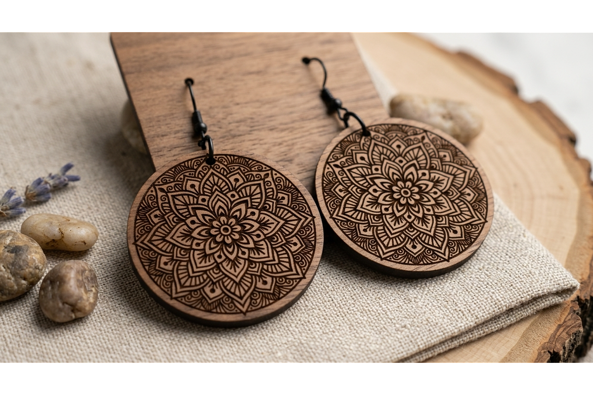 Mandala Earring SVGn, an Object Graphic by hafijul (Photo 10 of 11)