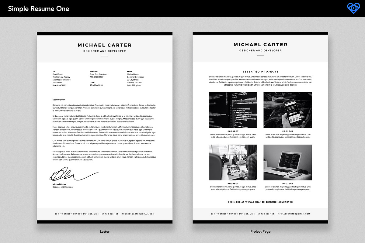 Simple Resume 1, a Resume Template by ikono.me (Photo 5 of 6)