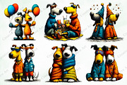 Quirky Dogs Friendship Clipart, an Illustration by Creative Art (Thumbnail 3 of 9)