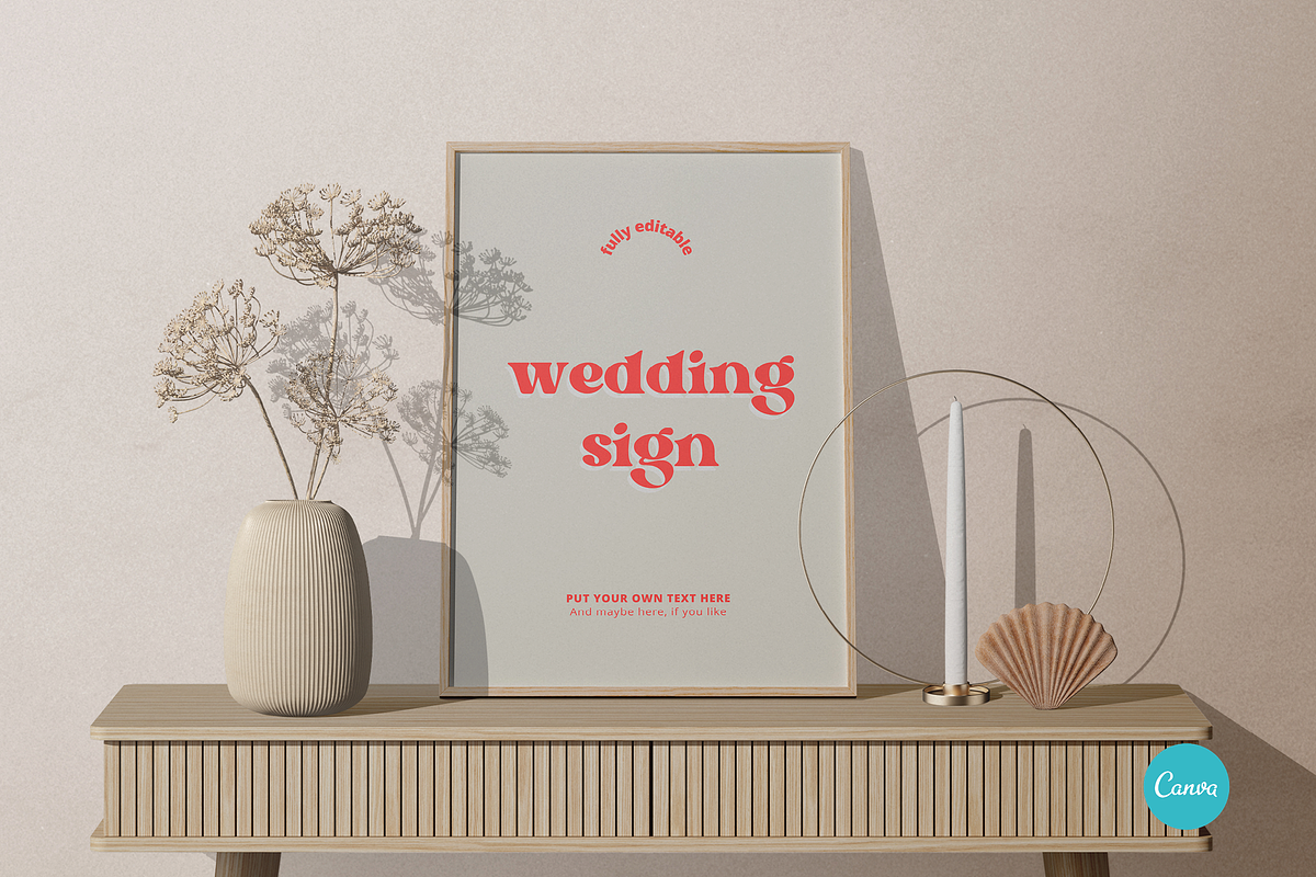 Daisy Custom Wedding Sign CANVA, an Invitation Template by StudioVonBraitenberg (Photo 4 of 7)