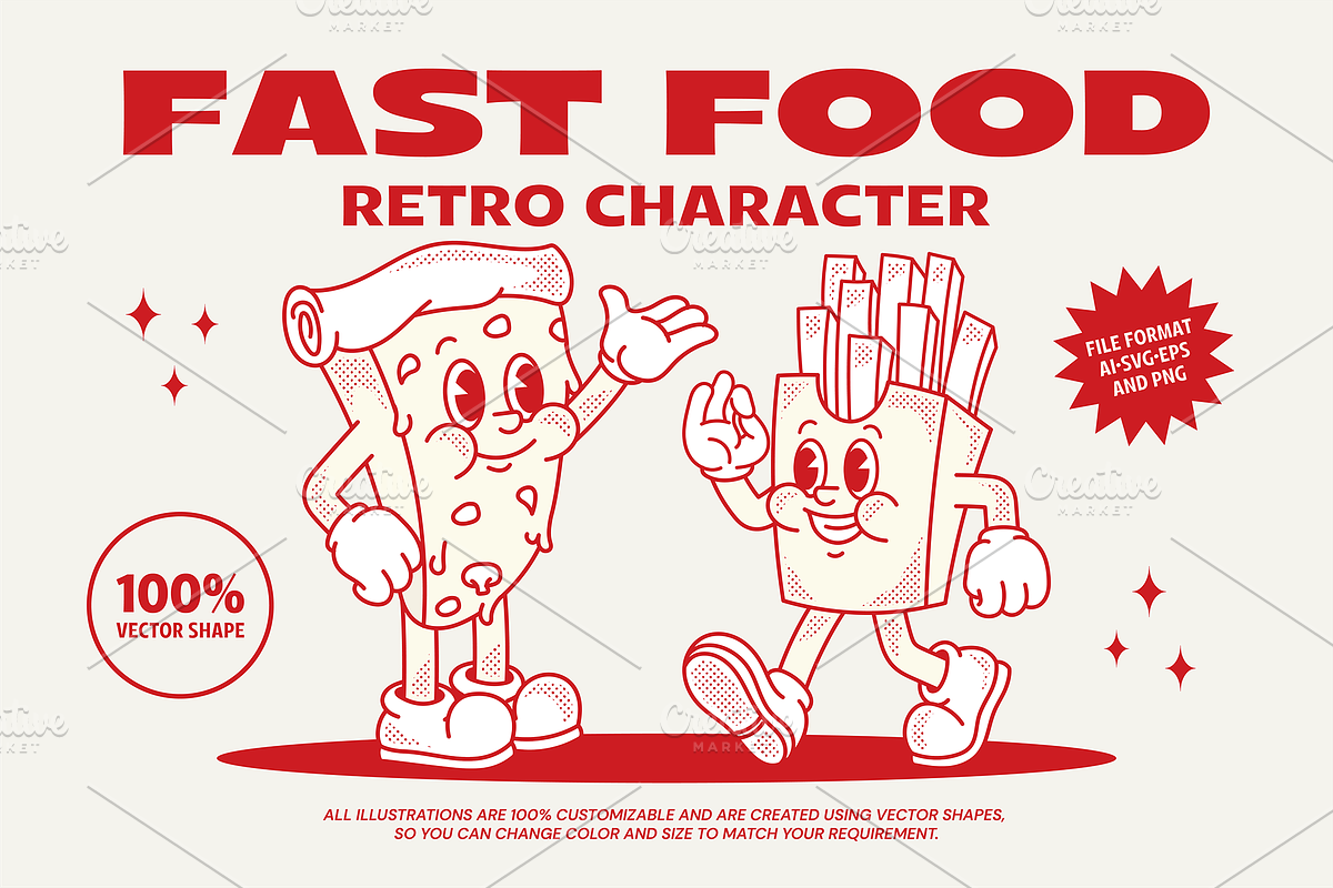 Fast Food Cartoon Illustration, a Food Illustration by ™Creasi (Photo 1 of 6)