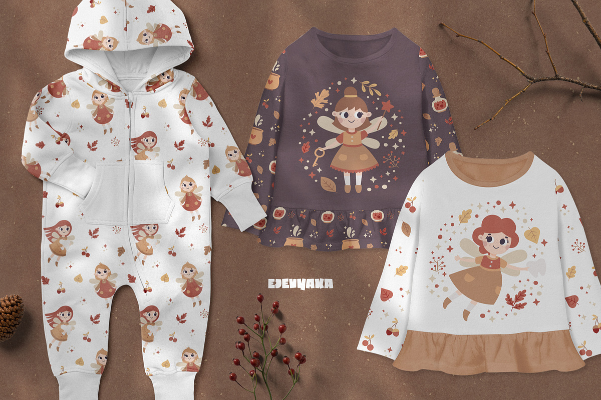Kids Fairy. Clipart & Patterns, a Seasonal Illustration by Ejevyaka (Photo 11 of 14)