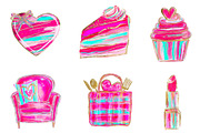 watercolor valentine day clipart, an Illustration by CreationArt (Thumbnail 3 of 7)