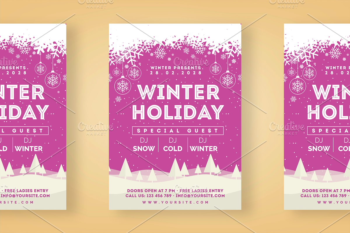 Winter Holiday Flyer, a Flyer Template by Rafoz (Photo 3 of 3)