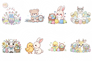 Easter Animals Clipart PNG Cute., an Animal Illustration by KennedyStudio (Thumbnail 2 of 5)