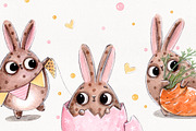 Funny Easter Bunny set +6 patterns, a Decorative Illustration by Kristina Crocus (Thumbnail 3 of 4)