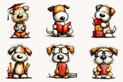 Cute Back to School Dog Clipart, a Seasonal Illustration by Designworld (Thumbnail 5 of 8)