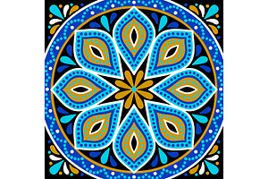 Moroccan ceramic tile pattern., an Object Graphic by incomible