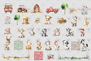 Farm Animals Watercolor Clipart, an Animal Illustration by BigCakeBee (Thumbnail 3 of 4)