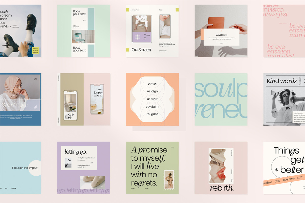 MIEL / Social Media Pack, a Social Media Template by Eviory (Photo 2 of 28)