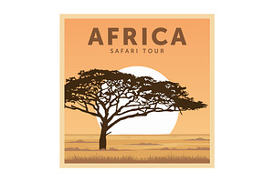 Vintage travel poster for an African