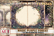 Magic purple forest Blank background, a Seasonal Illustration by CraftArtStory (Thumbnail 1 of 3)
