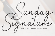 Sunday Signature | Script Font, a Handwritten Font by Scratchones (Thumbnail 1 of 8)