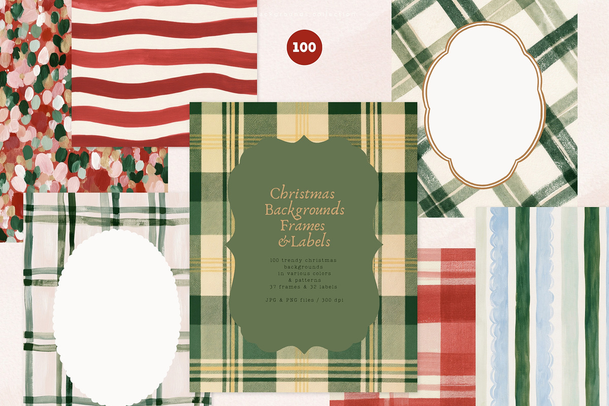 Christmas Backgrounds Frames Labels, a Background Graphic by PeDe Designs (Photo 10 of 16)