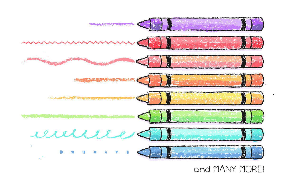Hand Drawn Crayon Brushes, a Brush Add-On by Side Project (Photo 3 of 6)