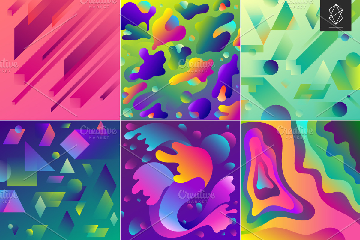 Geometric fluid gradient backgrounds, a Pattern Graphic by Yury Velikanov (Photo 3 of 5)