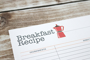 Editable Recipe Card Set